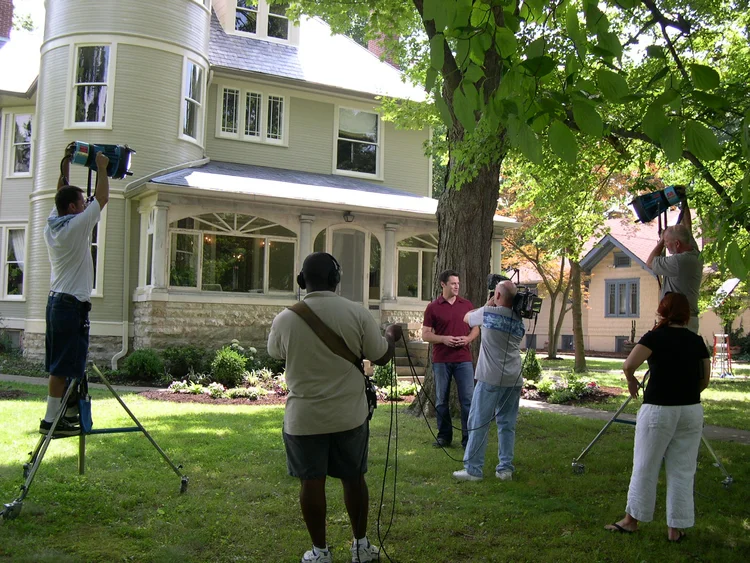 On set for HGTV